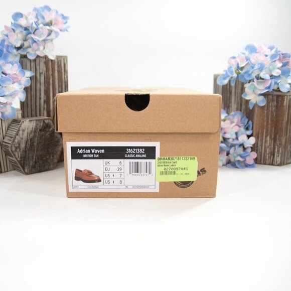 Dr. Martens Adrian Woven British Tan Analine Loafer Oxford Shoes Size 8 NIB - Picture 10 of 10